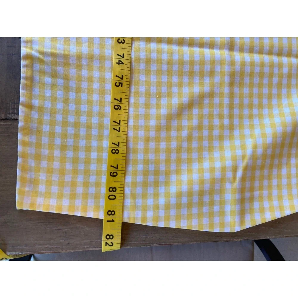 Yellow Gingham Checkered Table Runner‎ and Oval Placemat Set Farmhouse 81x17.5